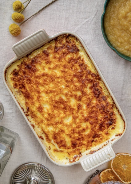 O nosso Bacalhau Espiritual na travessa Le Creuset