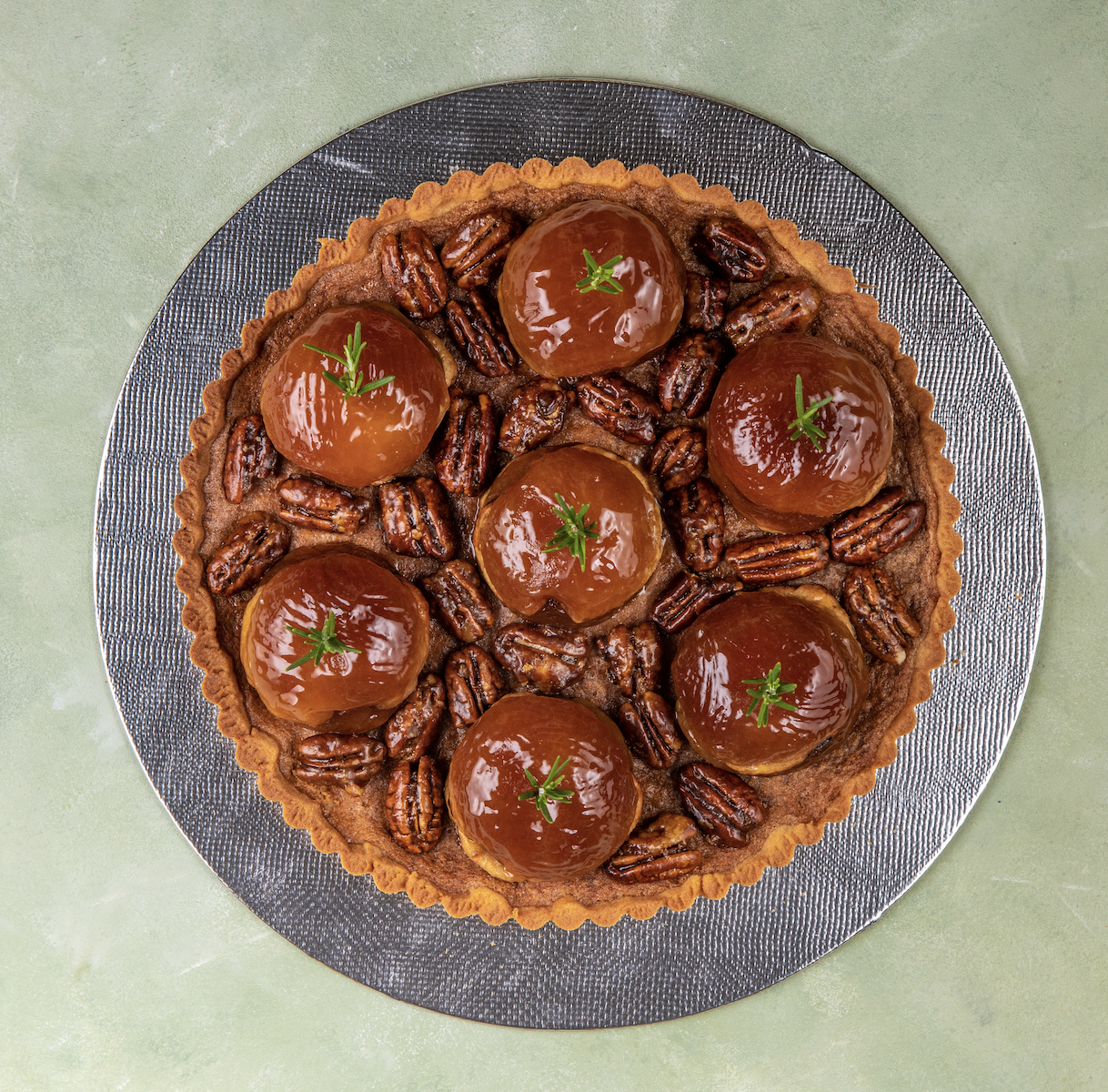 Torta de Maçã e nozes pecan - Torta Inteira