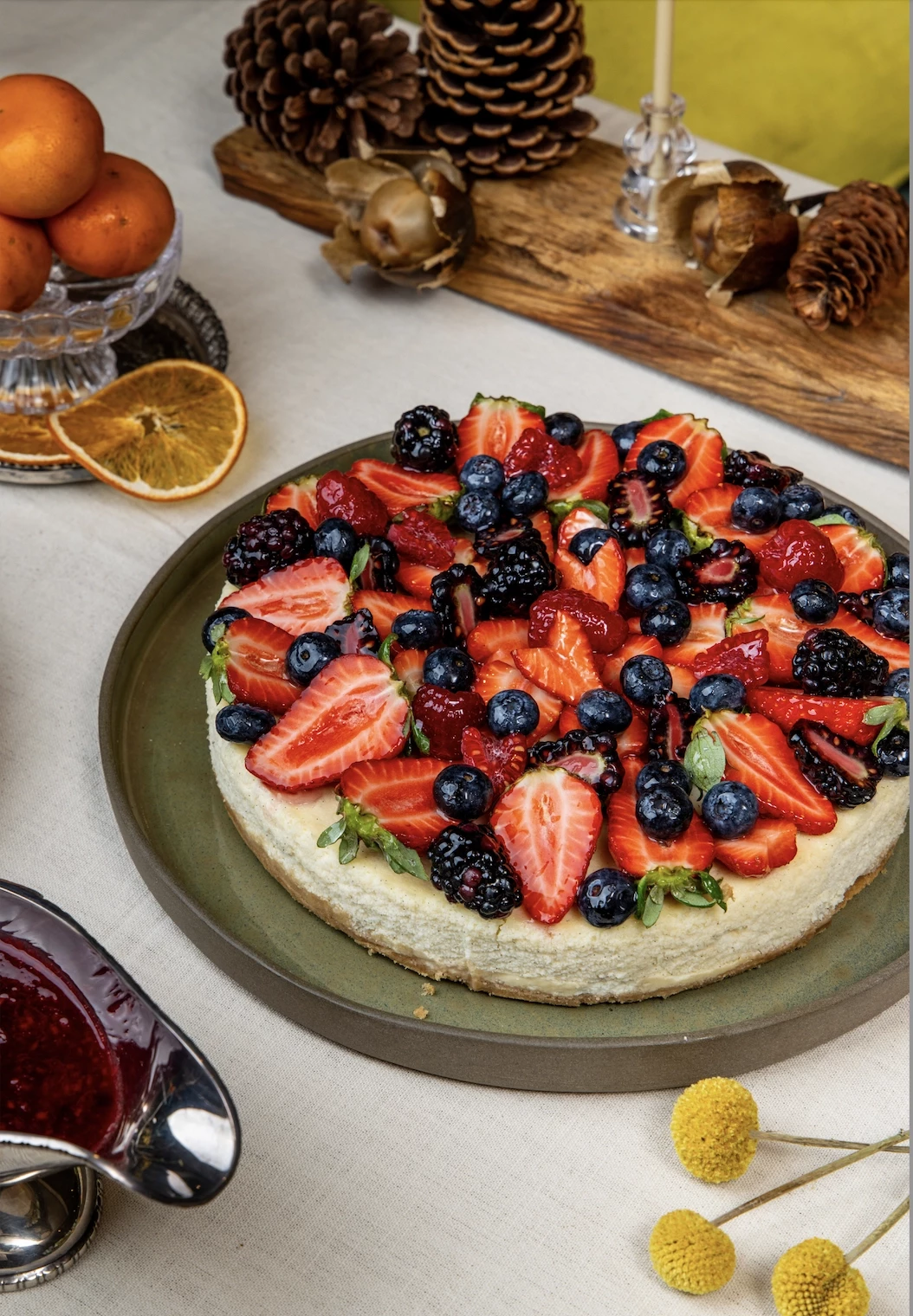 A clássica cheesecake de frutas vermelhas
