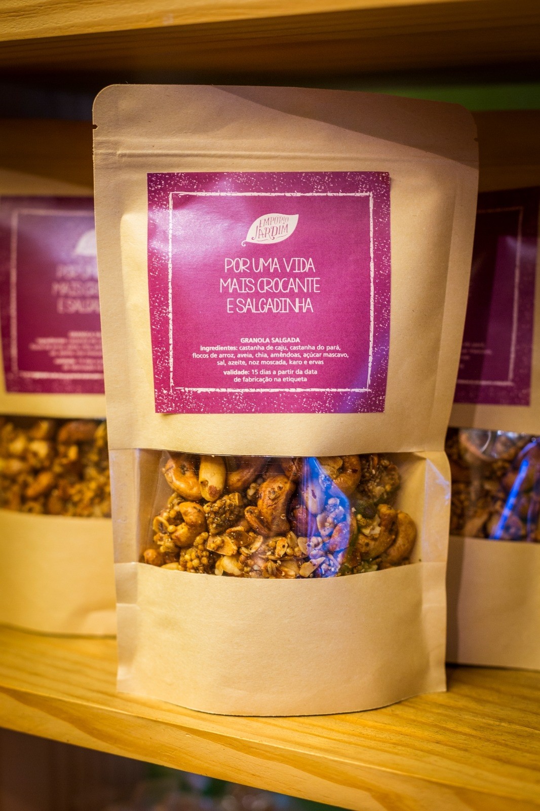 Granola salgada do Jardim